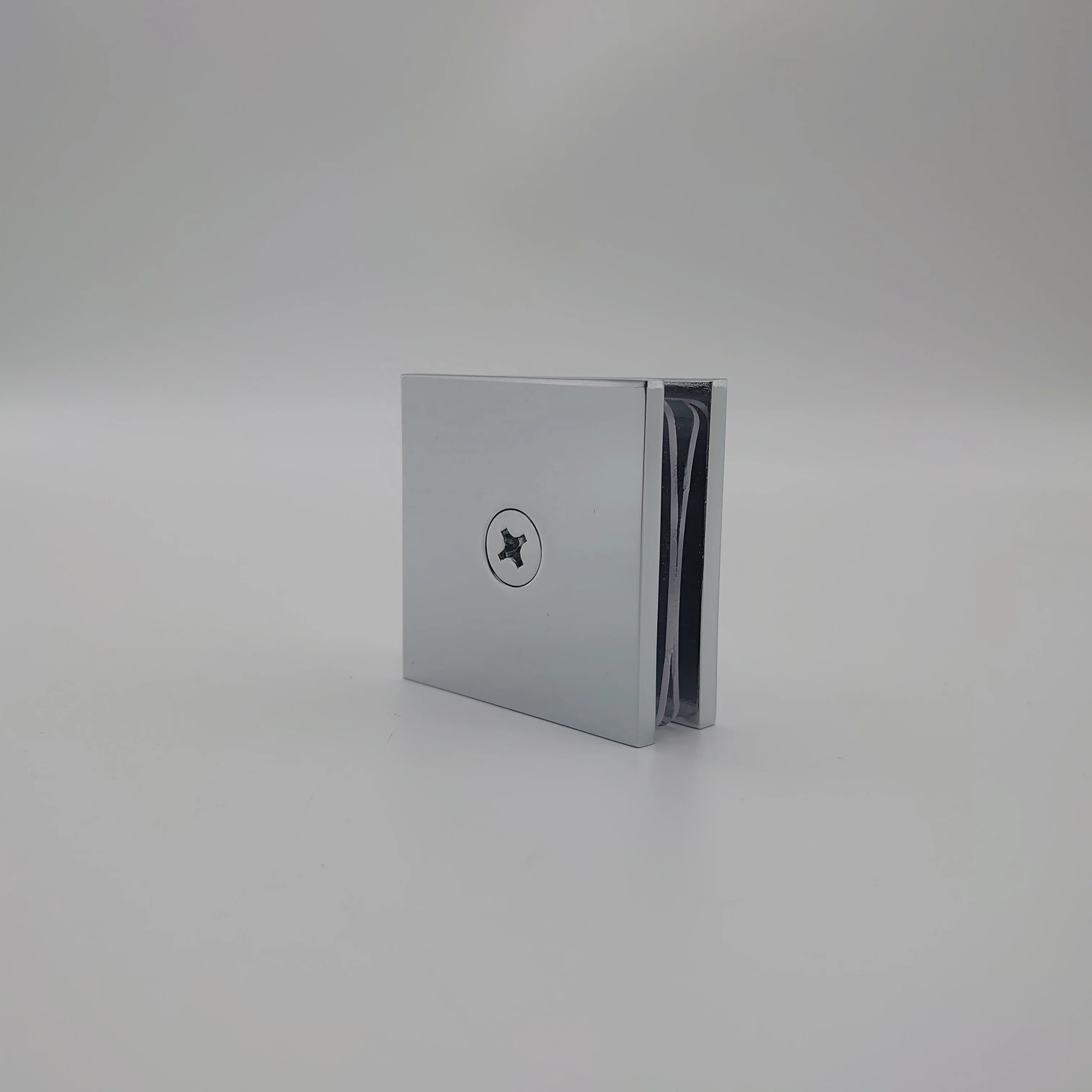 FENGZE Square Wall Mount Movable Clamp 0 Degree Brass Clamp for Frameless Shower Enclosure Sliding Door Clip