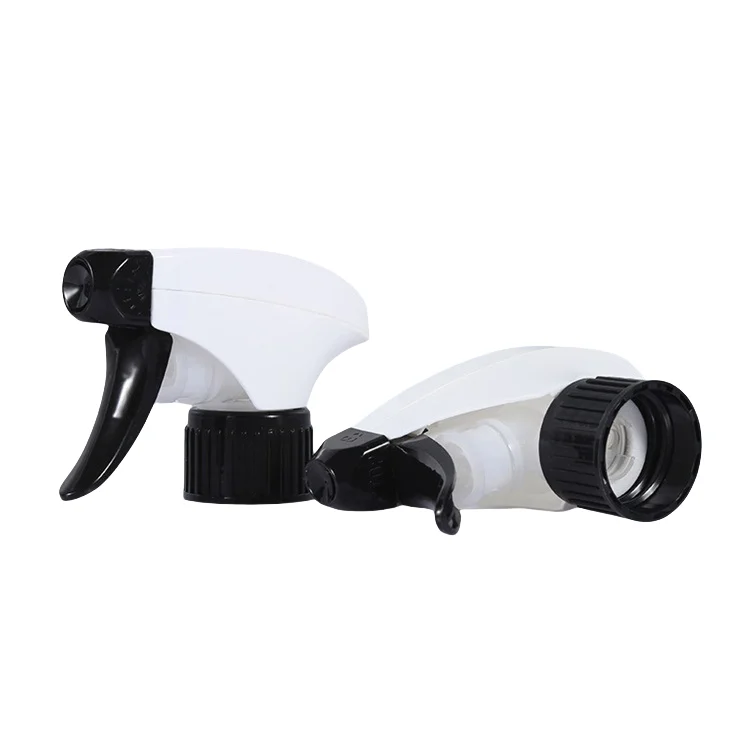 OEM eco friendly recycled all plastic trigger sprayer 28mm black and white trigger sprayer