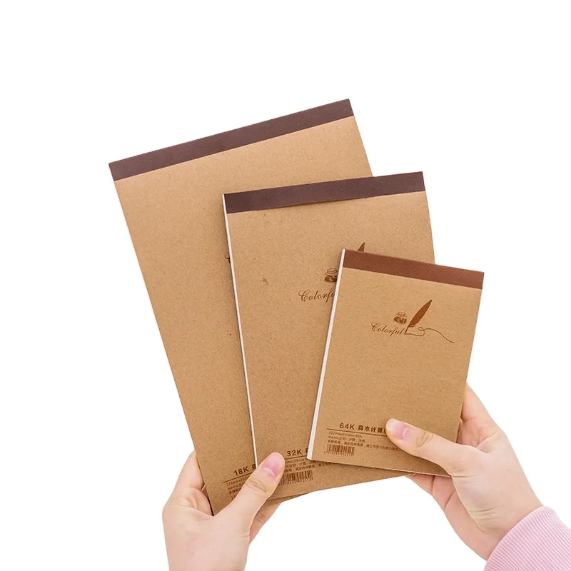 Office School Simple Diary Gap Paper Student Stationery Kraft Thermal Binding Protection Draft Notebook