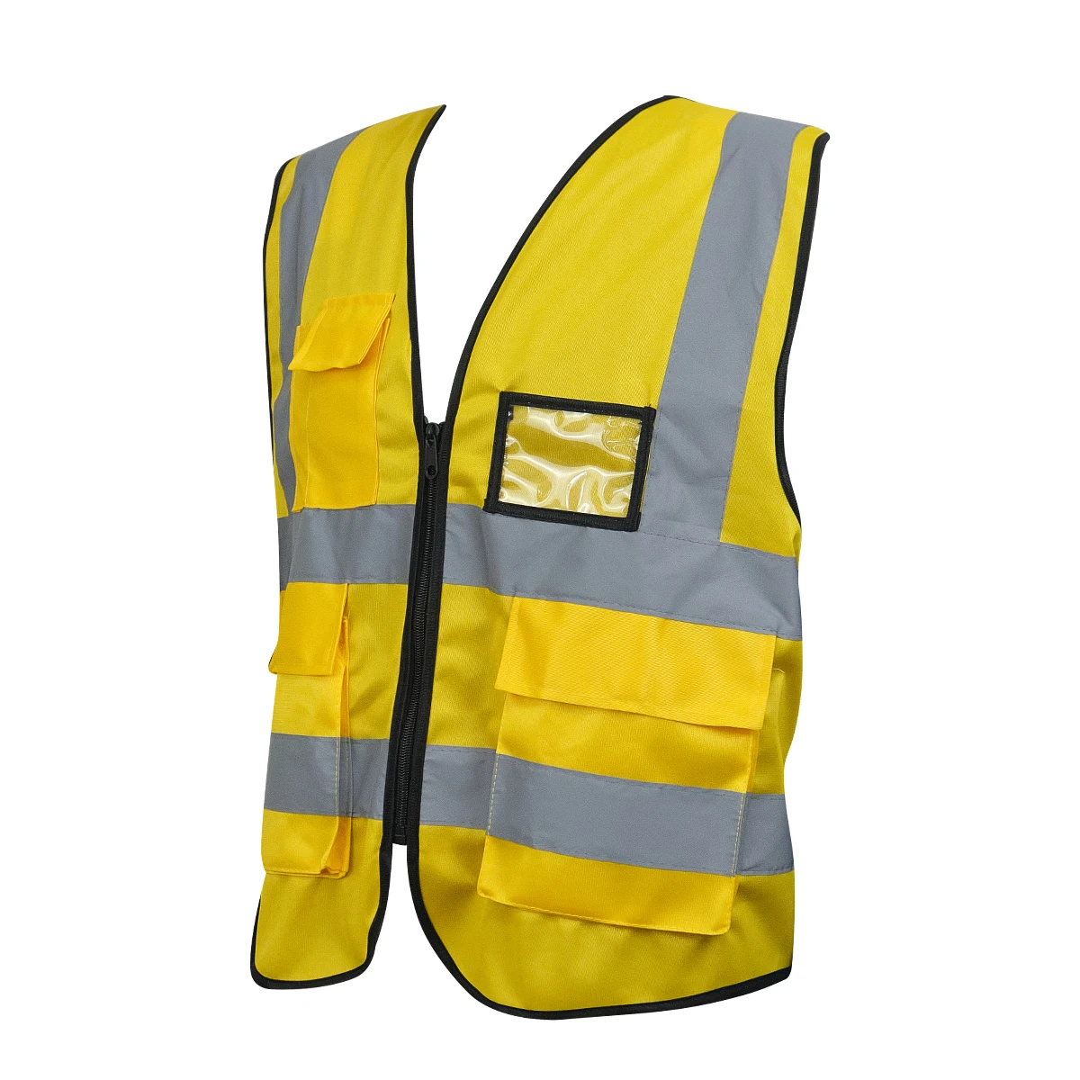 Wholesale Custom EN20471 Polyester Knitted Hi Vis Blue Reflective Work Vest With Pockets