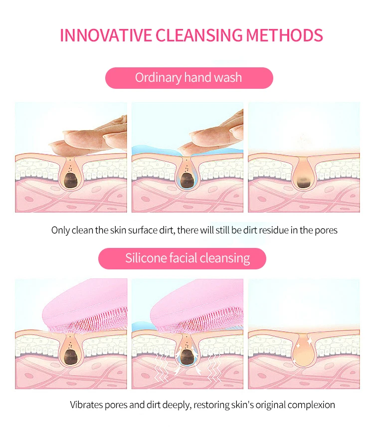 Silicone facial cleansing brush electric sonic facial cleansing brush