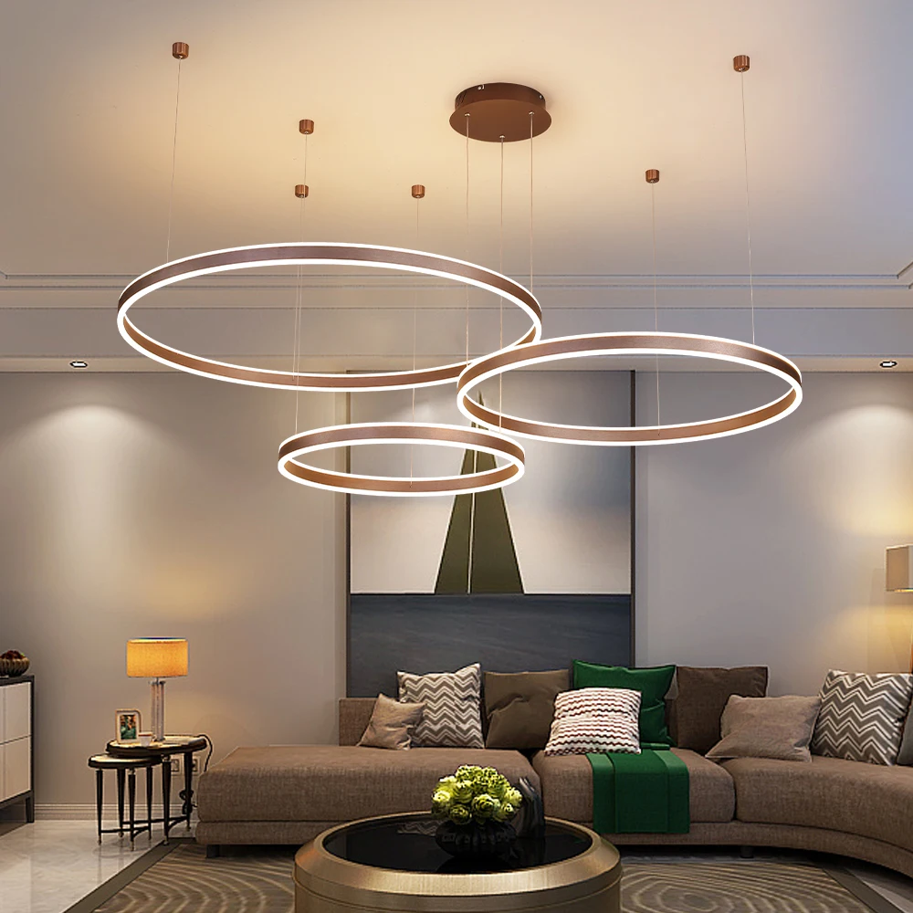 Simple High Quality Ceiling Contemporary Circle 4 Rings Indoor LED Chandelier Modern