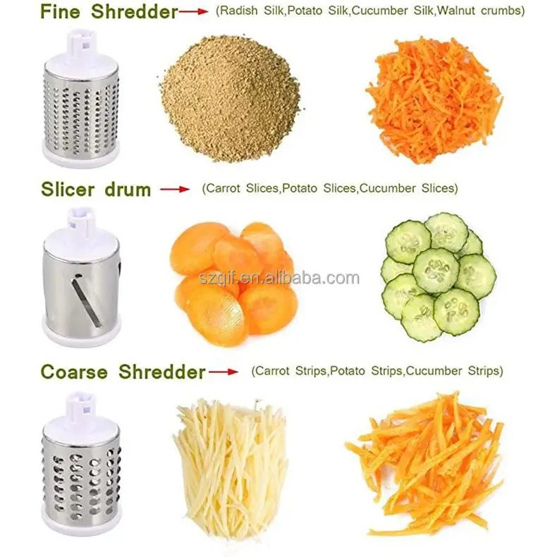 Hand Held Vegetable Chopper Slicer Grater 3 in 1 Round Cutter Spiralizer Roller Shredder Vegetable Fruit Chopper  Kitchen Tools