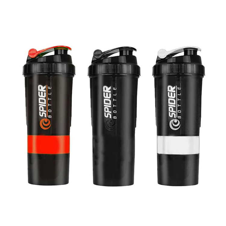 Bottle Protein Shaker Mixing Balls Plastic Mixer Sports Gym Powder Workout 20 Oz With Supplements Storage Compartment