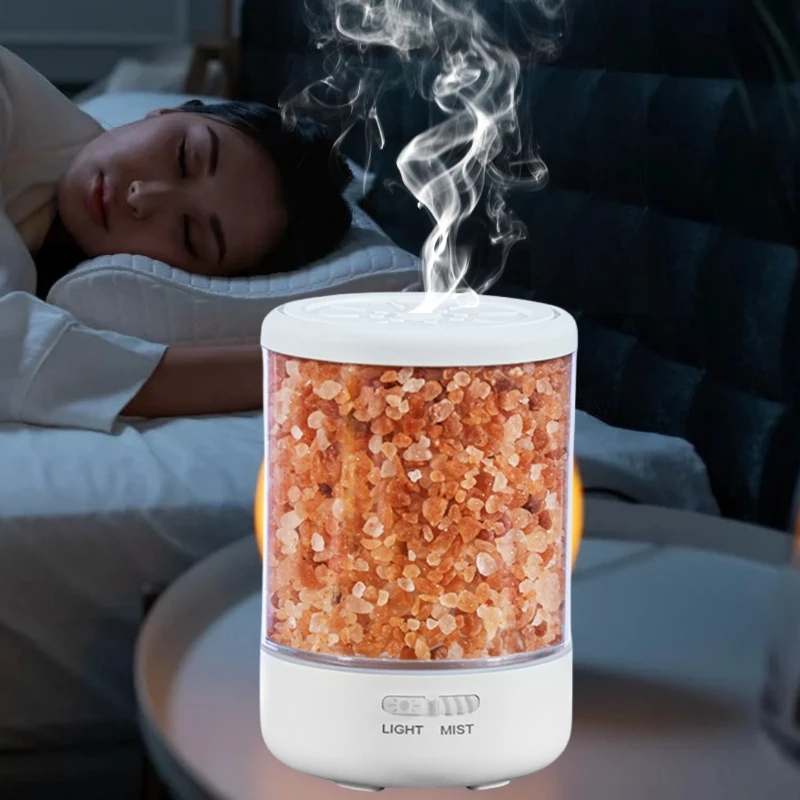 7 Colors LED Light Atomization Mist Humidifier Aroma Essential Oil Natural Stone Salt Diffuser