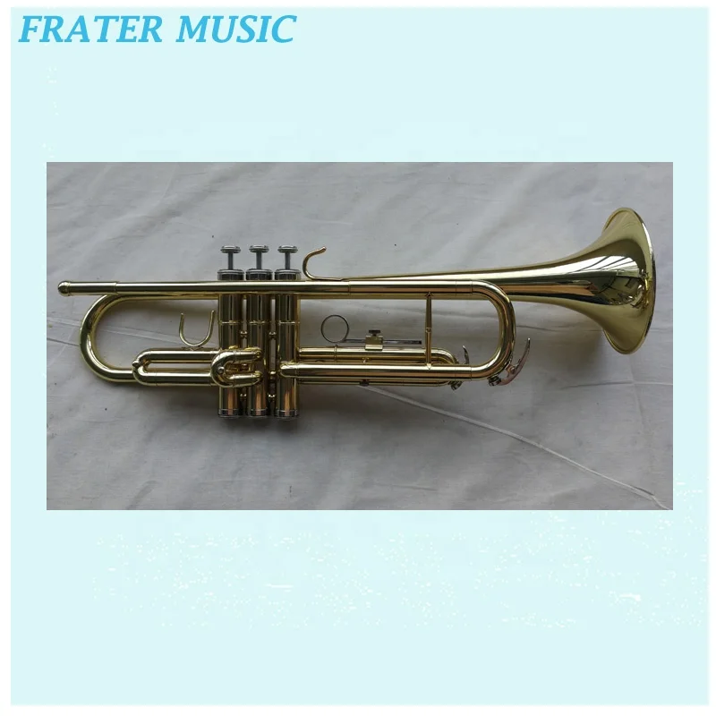 High quality musical instrument yellow brass bell Gold lacquer Bb Trumpet (JTR-271)