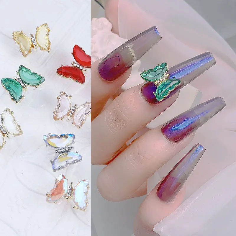 3D Nail Accessories Wide Applications Rhinestones Bowknot Nail Jewelry Bow Ornament butterfly nail art decoration sequin