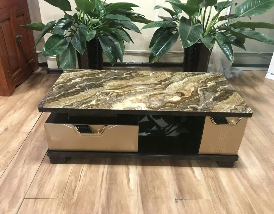 custom Multifunction Small marble top fashion design white coffee table for sale