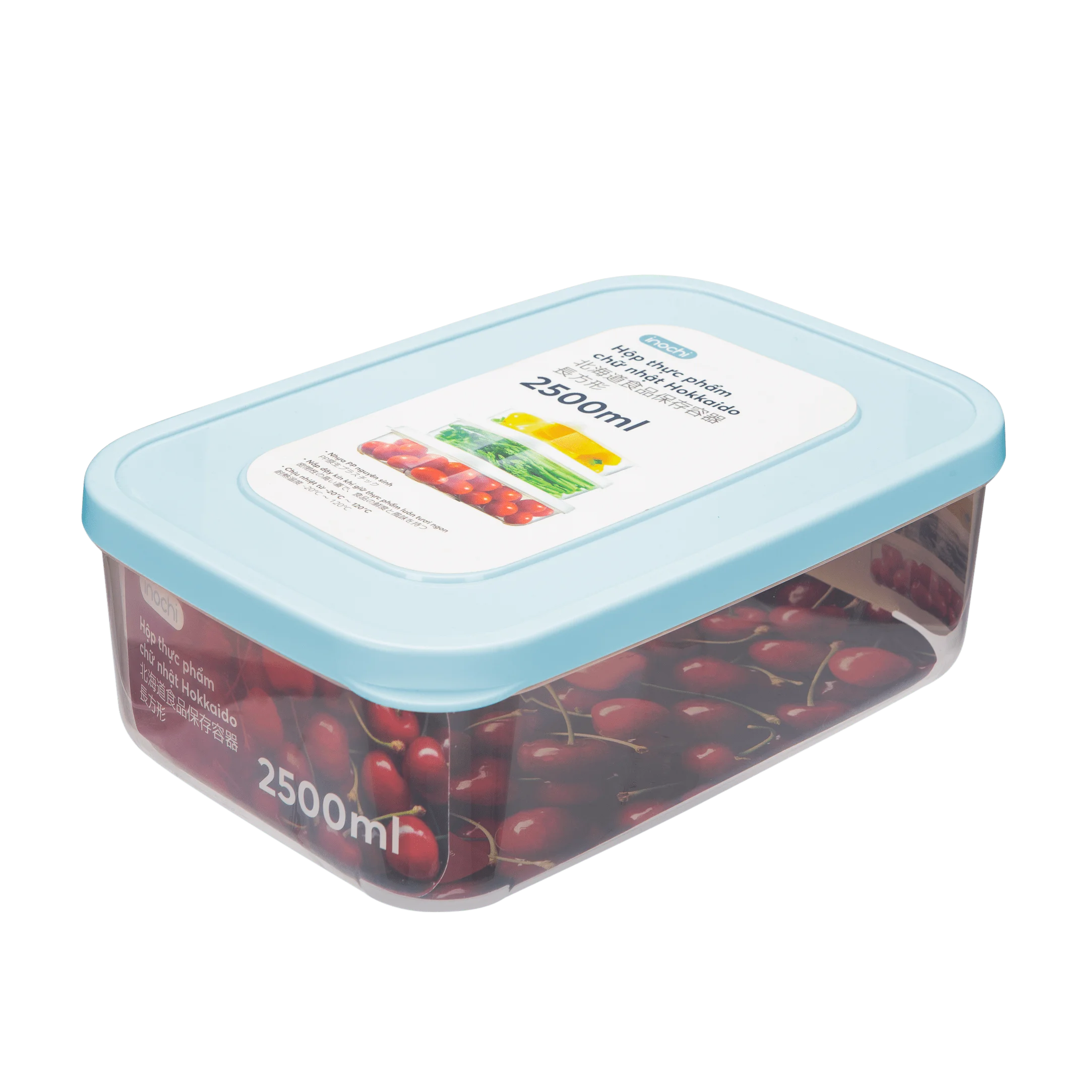Hokkaido Rectangle Food Storage Container Box Modern Plastic Storage Kitchen Free 500ml 750ml 1000ml 2500ml Polypropylene