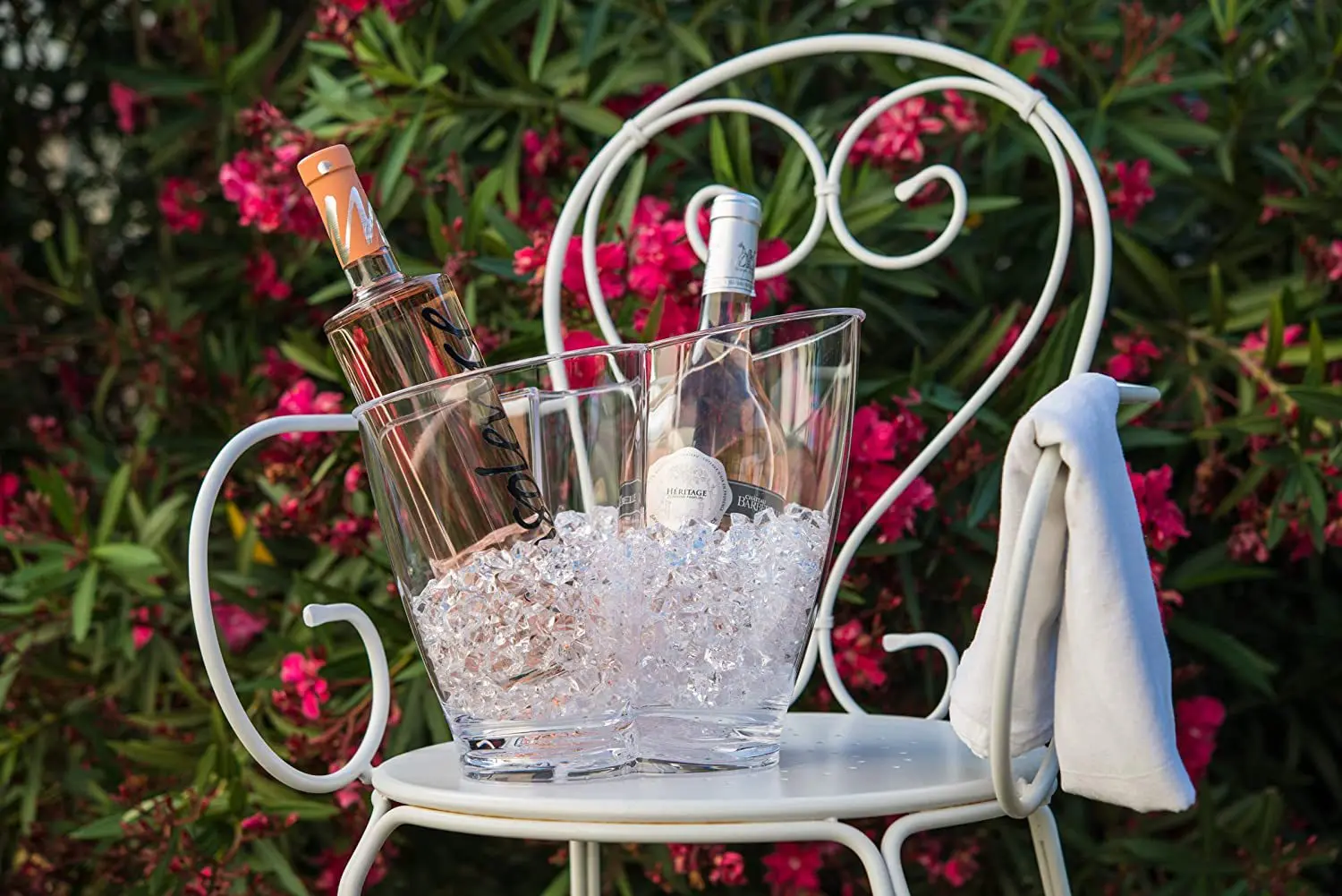 Portable Clear Wine Ice Bucket 2 Bottles Acrylic high quality Wine Chiller