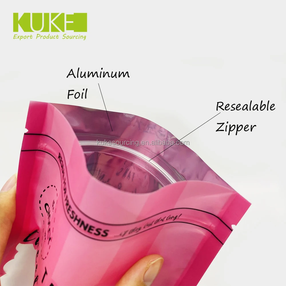 Customized Brand Printing Aluminum Foil Food Plastic Bag Stand Up Zipper Pouch Gummy Candy Packing Bag With Window