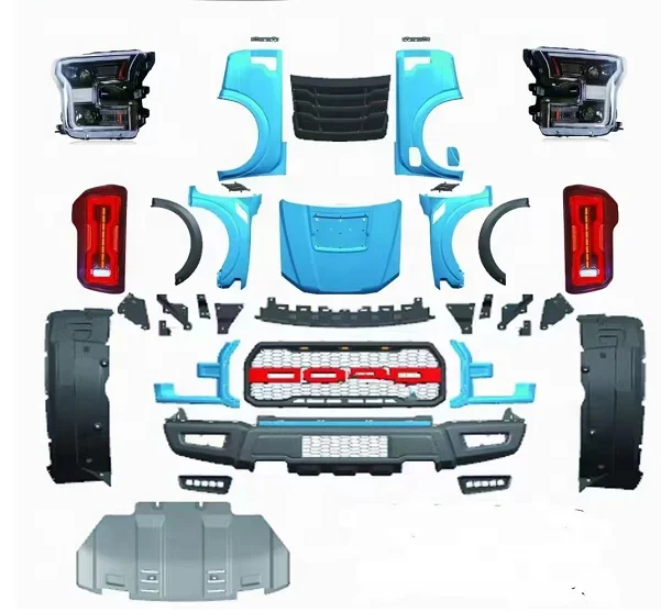 Front bumper kit Body kits Accessories for ranger T6 T7 upgrade to F150 Raptor body kits fit for Ranger
