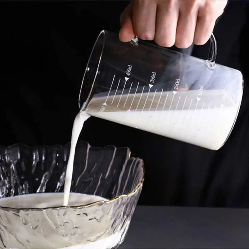 Glass Liquid Measuring Cup With Handle High Borosilicate Glass Scale for Kitchen or Restaurant Glass Measuring Beaker