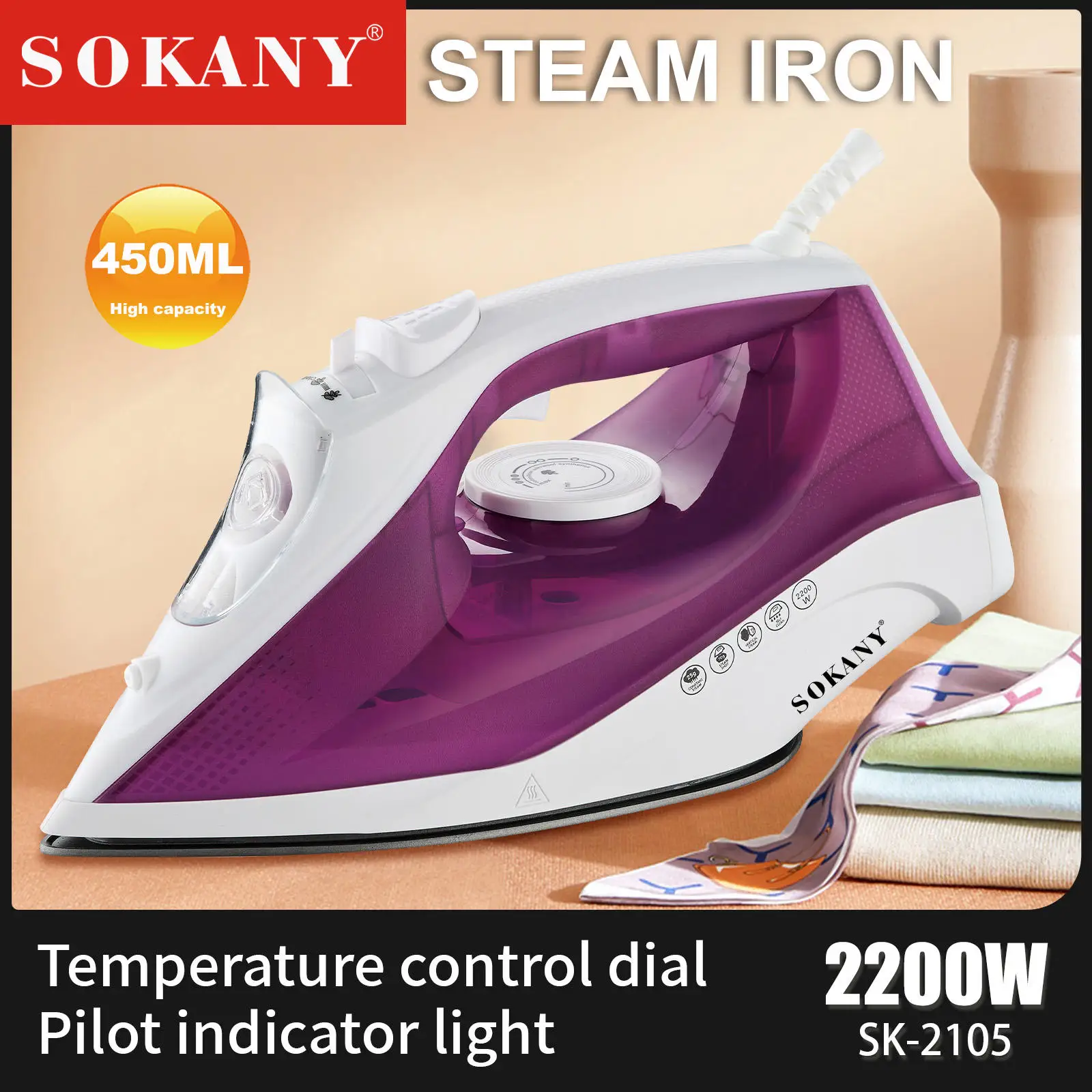 sokany new electric Steam iron portable Steam Multifunction Garment mini industrial machine portable press cordless for laundry