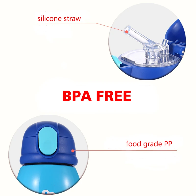 hot sell low MOQ BPA free stainless steel baby bottle with straw