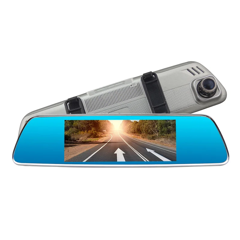 7 дюймовый DVR автомобиля 1G Встраиваемая мультимедийная карта памяти 8 Гб Wi-Fi HD Передняя камера 1080P Rear Cam в режиме циклической записи запись