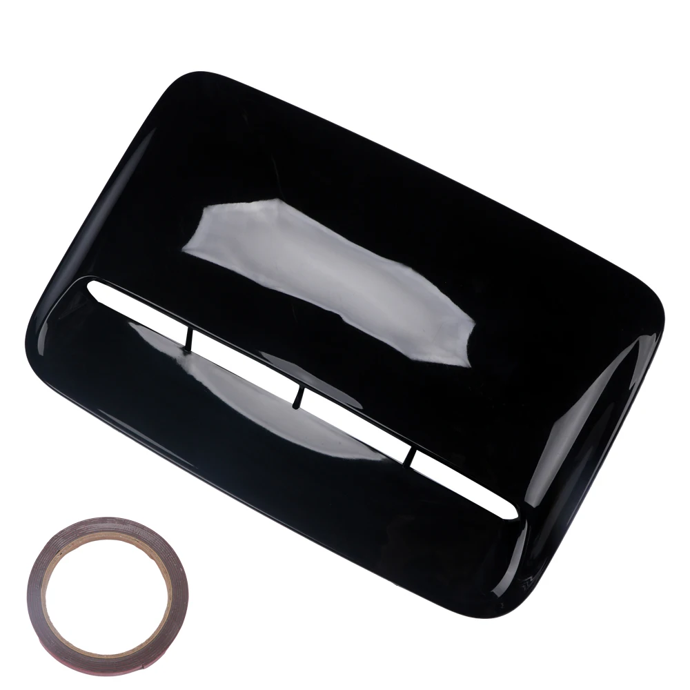 PUERXIN Car Universal Engine Hood Cover Carbon Fiber Decorative Accessories Outlet Hood Air FlowIing Intake Vent Cover Sticker