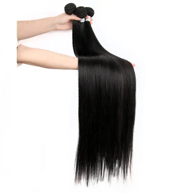 Brazilian Remy Human Hair Extension Bone Straight Raw Virgin Human Silky Hair Bundles Pre Plucked Virgin Brazilian Hair Vendors