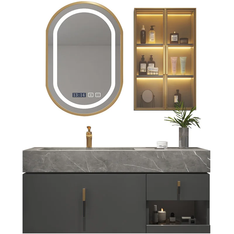Custom floating bathroom cabinets vanity modern design size 30/34/36/42 inch with sinks in wood or stainless steel