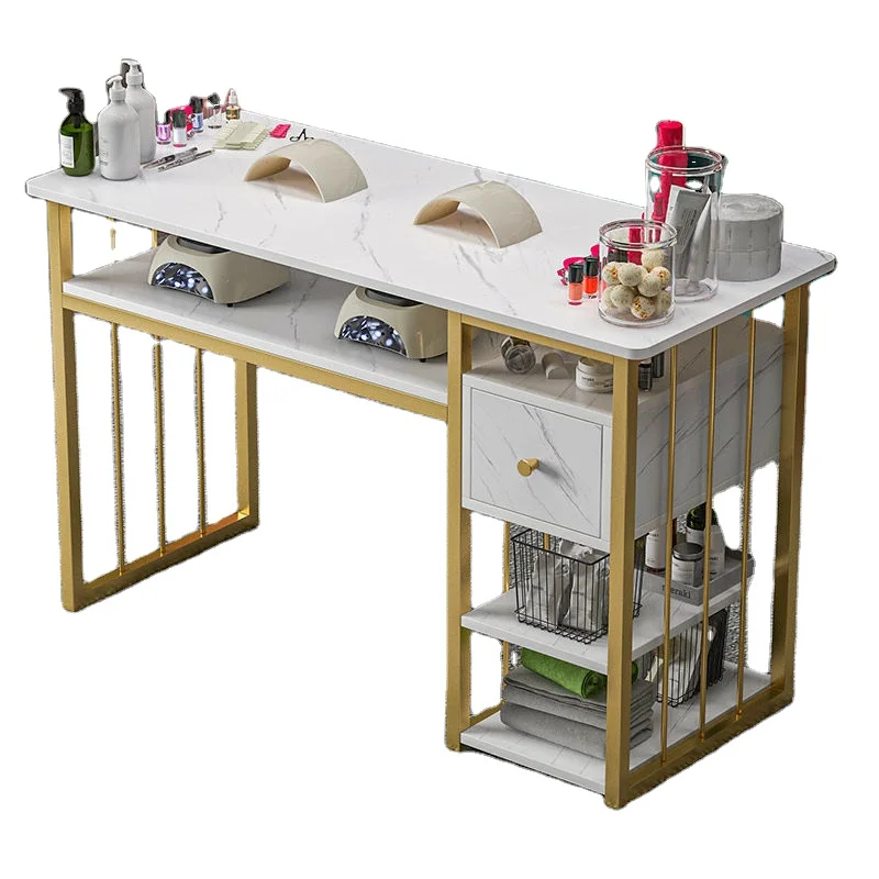 High Quality Wooden Simple Modern Professional Salon Nail Tech Tables Nageltisch Manicure Station Manicure Table And Chair Set