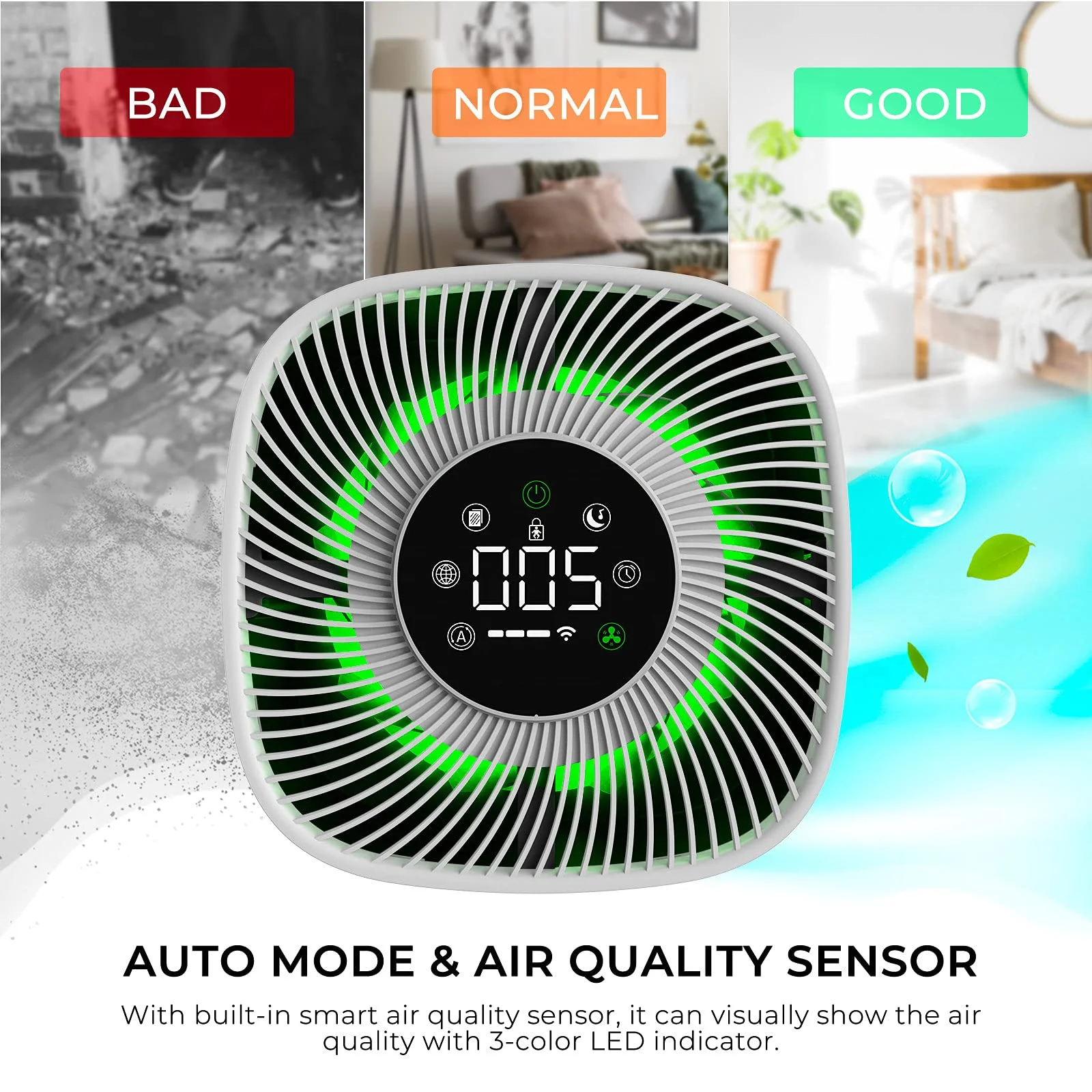 APP Control Portable Air Purifiers Desktop Mini UV Home Air Cleaner Hepa Filter Air Purifier