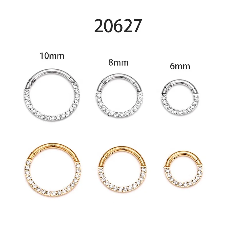 Gaby waterproof nose ring stainless steel septum clicker helix ear piercing nose rings piercing jewelry