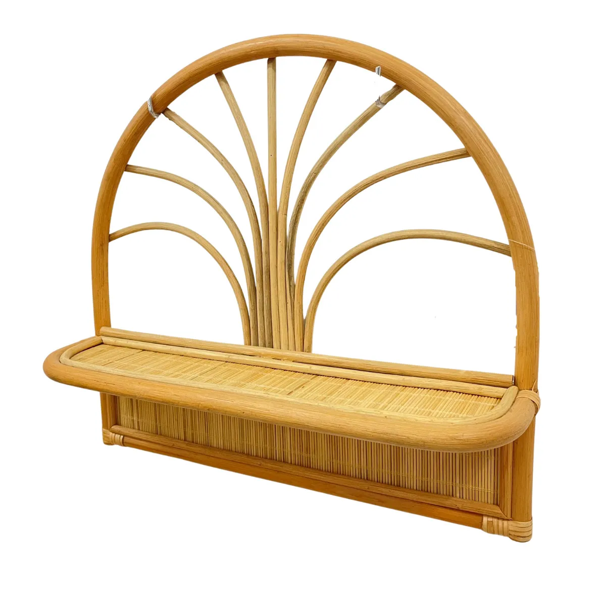 Premium Quality Natural Color1 Tier Wall-Mounted Arch Shelf Combined With Bamboo Surface From Vietnam