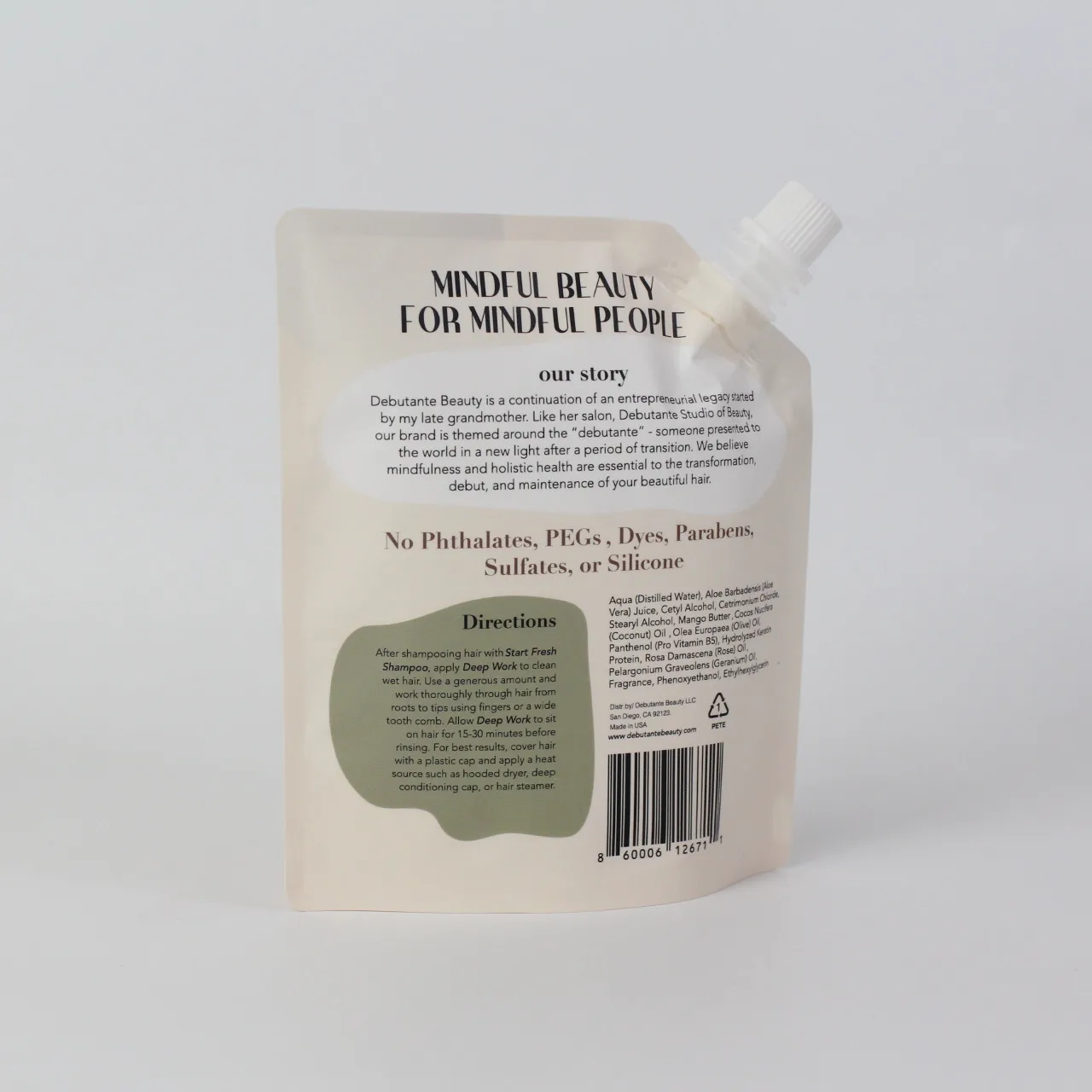 Food grace matte white plastic liquid clear drink juice stand up pouch bag with corner spout