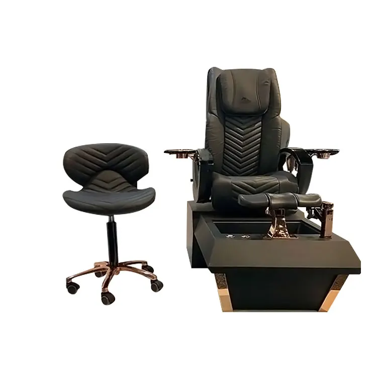 online celebrity Electric salon equipment black recliner economy full body pump manicure pedicure chair foot spa massage