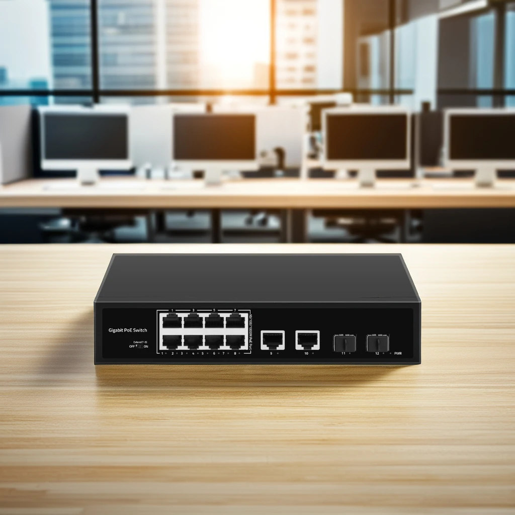 Watchdog VLAN extender Network Switch 12 ports full Ethernet 1000M PoE+ switch for security system