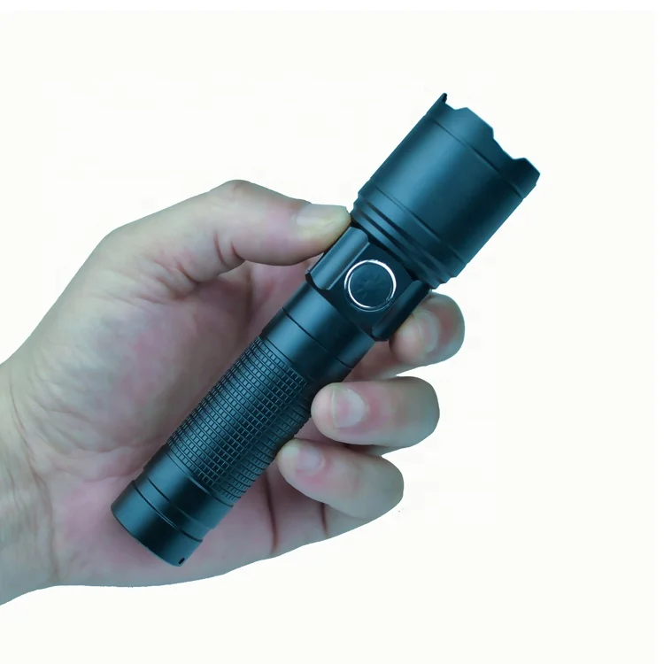 High lumen built-in battery USB rechargeable tactical portable zoom white laser chip flashlight outdoor camping