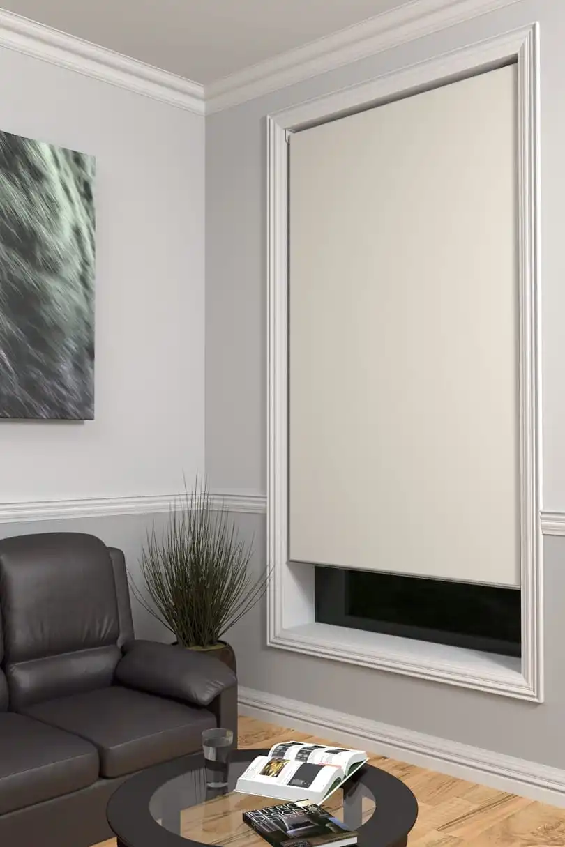 New Style Motorized Blinds Canada Market Polyester White Coating Roller Blinds