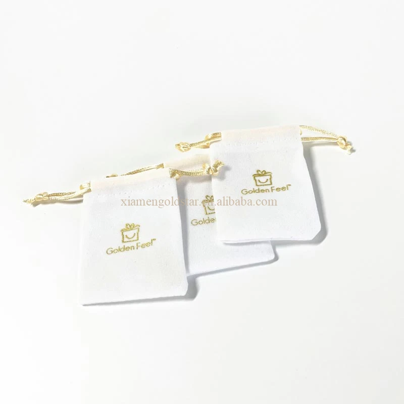 Luxury velvet pouches for necklace soft drawstring velvet jewelry pouches bag for gift with button