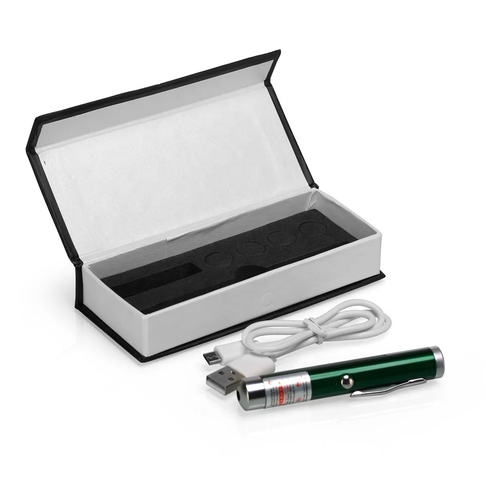
Pen Clip Rechargeable Mini USB Green Red Blue Laser Light Pen 
