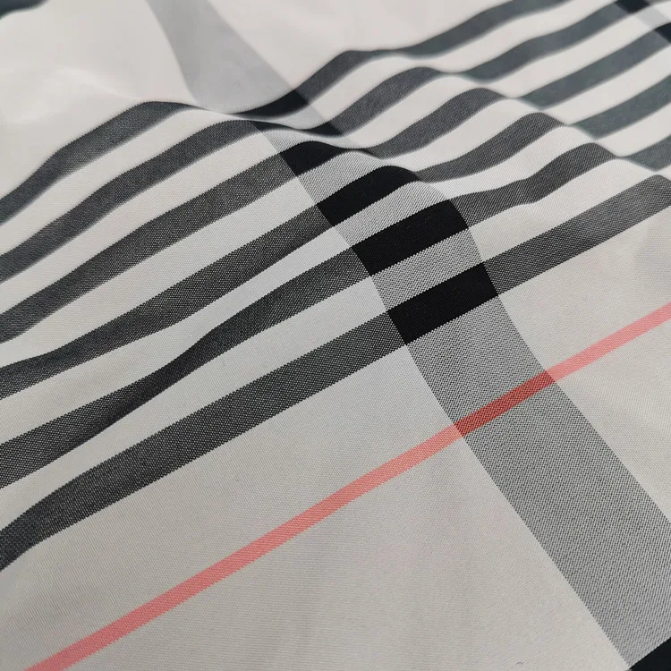 
100% polyester outdoor waterproof check pattern polyester clothes fabric 