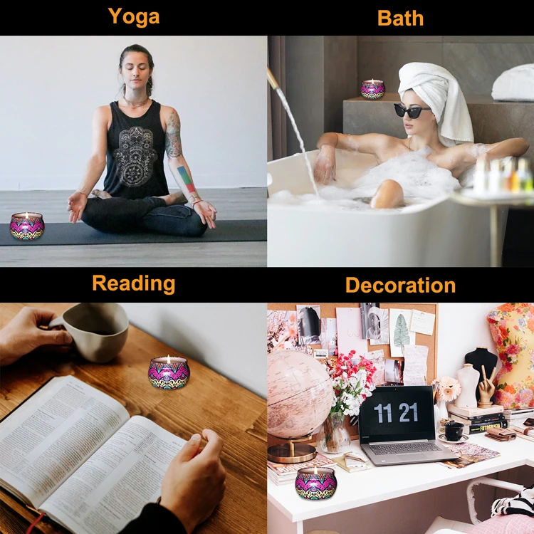 Color Box Luxury 4.4 Scented Soy Wax Customized Metal Tin Box Holiday Birthday Wedding Perfumed Wholesale Candle