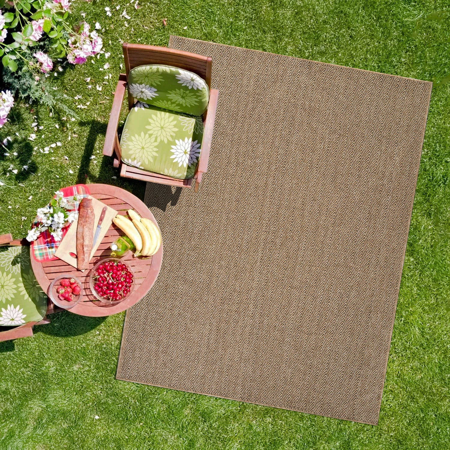 Turkey woven jute rug  60*100 rectangular brown Foldable carpet latest sisal Washable rug in indoor and outdoor