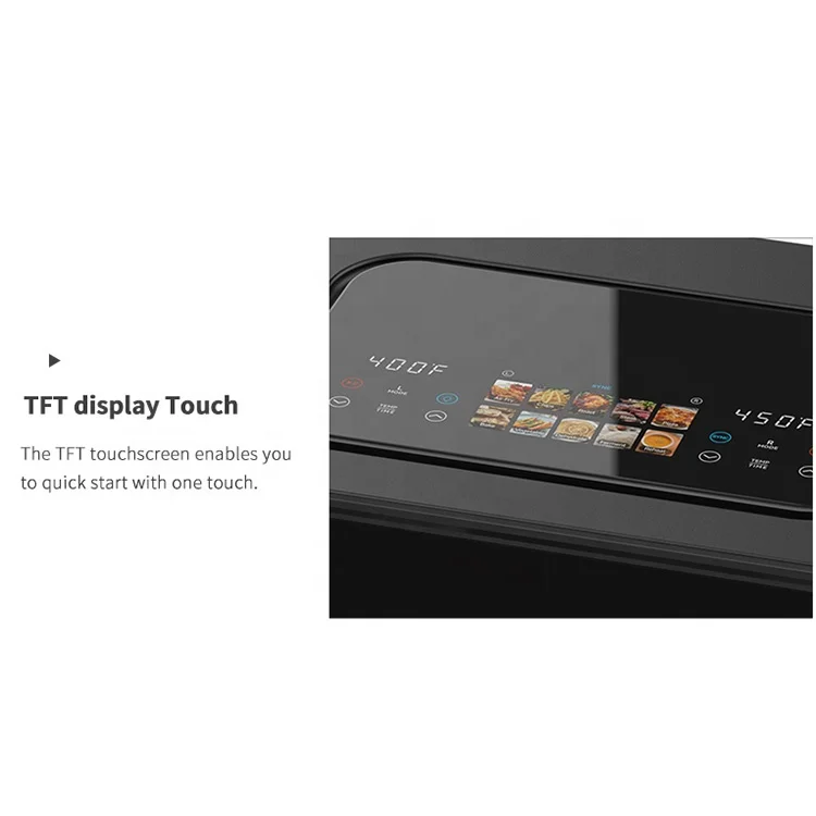 Factory price 10L 2400W Dual Air Fryer Oil Free Color Display Electric visible Double Door Smart Kitchen Appliances