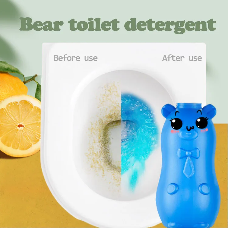 Очиститель для туалета, очистка бутылок, дезодорирующие Ароматические голубые пузырьки медведя, ароматизированный очиститель для унитаза