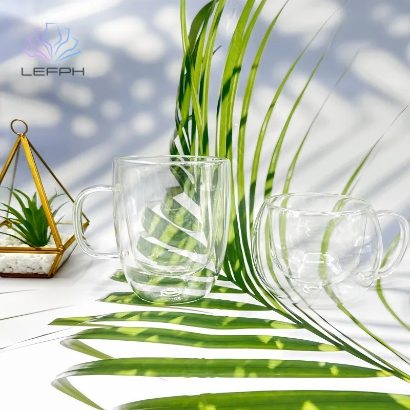 creative hot resistant Double Wall drinking cups borosilicate glasses mug handmade high borosilicate coffee cup for tea coca