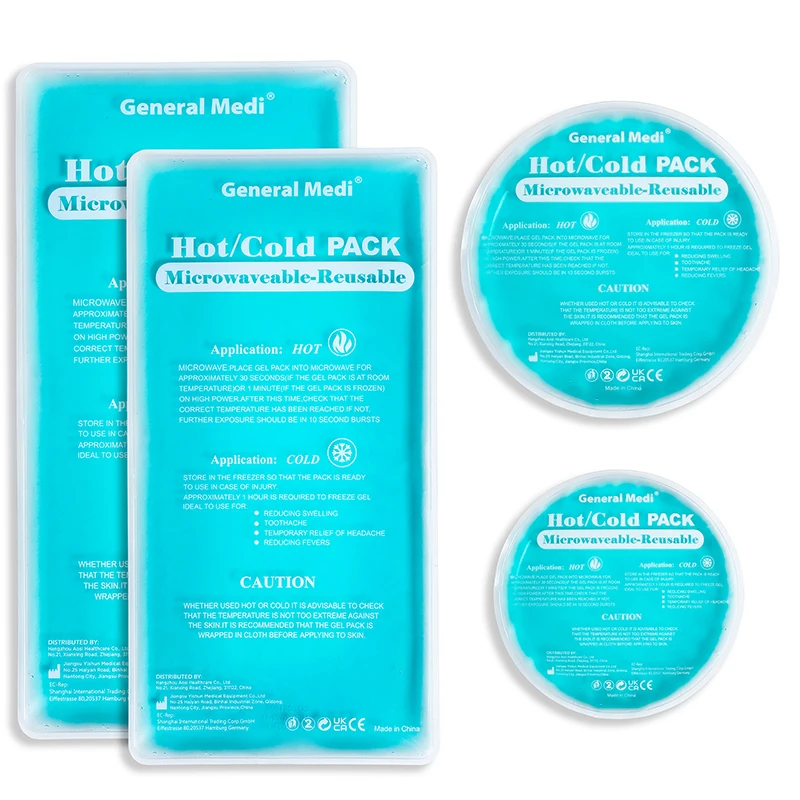 4 Pack Hot Cold Compress Therapy Glitter Ice Gel Pads Cool Pack for Injuries