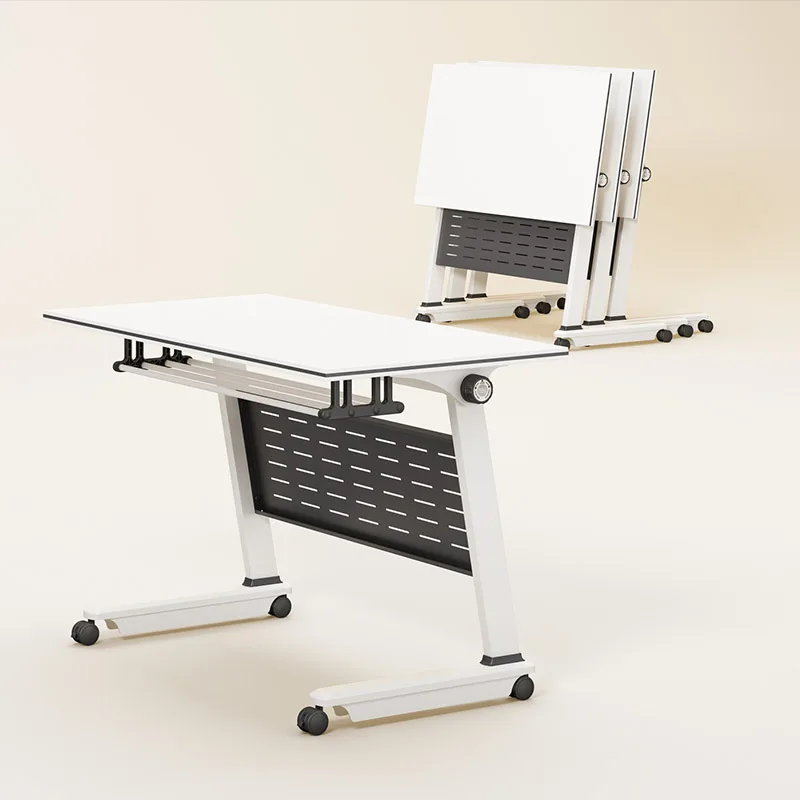 Modern Office Room office desk furniture Mobile Metal Folding Training Table with caster