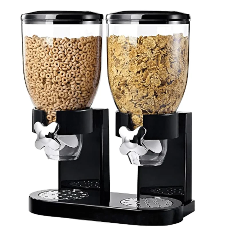2 Pack 2L Large Capacity Cereal Container Airtight Dry Food Dispenser Countertop
