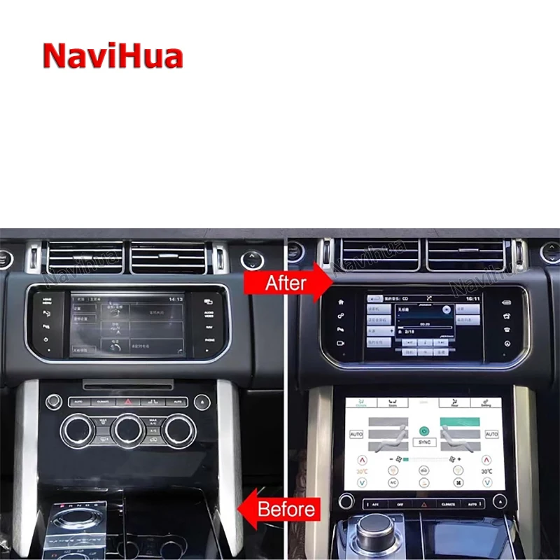 Navihua Car DVD Player Radio Android Auto For Range Rover Vogue Air Conditioning Control Climate Control LCD Display