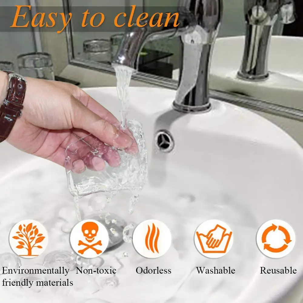 Super Sticky Gel Pads (10 Pack) Traceless Gripping Pad Silicone Transparent Stikk Fixate Gel Pads Phone Holder Washable Reusable