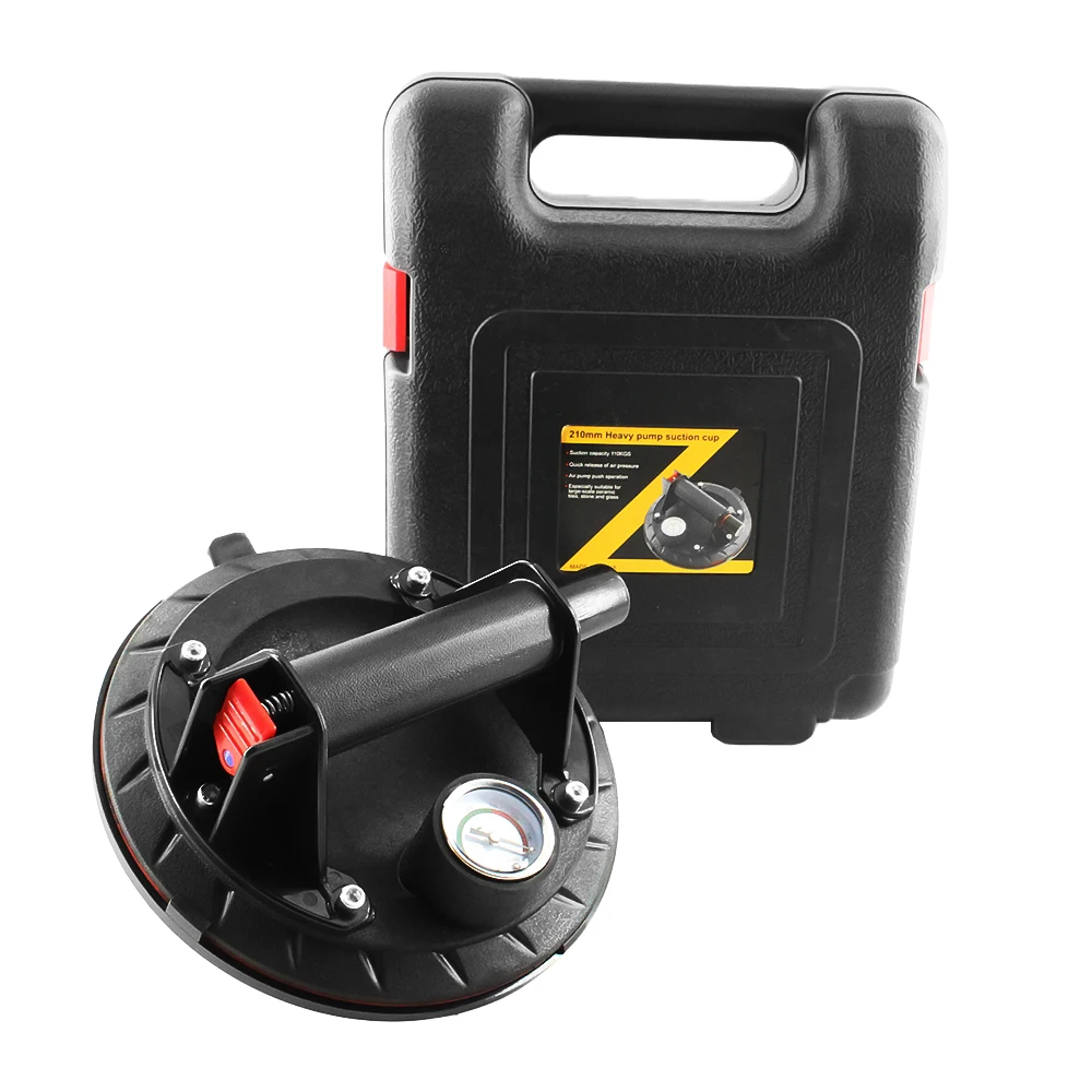 8' Heavy Duty Glass Tile Suction cup Lifter Hand held Sucker Vacuum Suction Cup With Pressure Gauge
