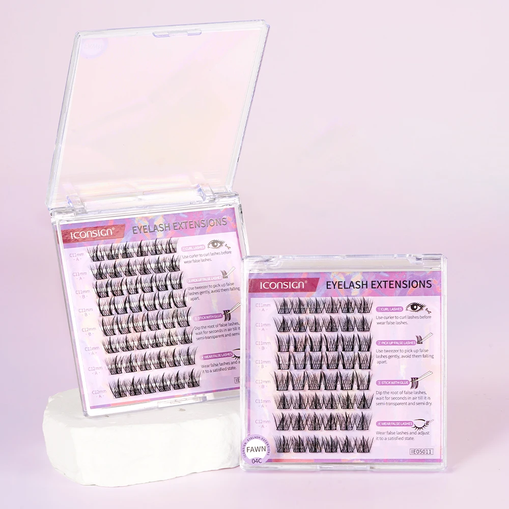 Wholesale individual lash clusters eyelash 3d faux mink diy lash extension kit Pre-cut segment cashmere eyelash extensions