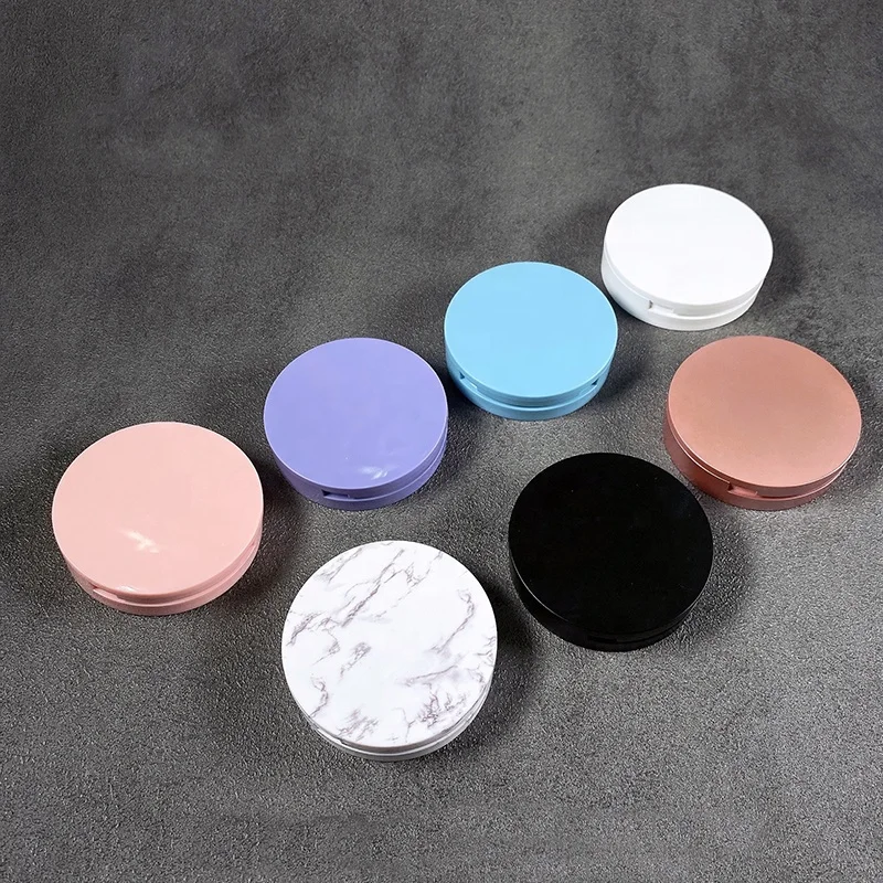 Stock 100pcs Round 59mm Pan Single Double Layers Powder Compact Case Packaging Custom Private Label Eyelashes Box Packaging