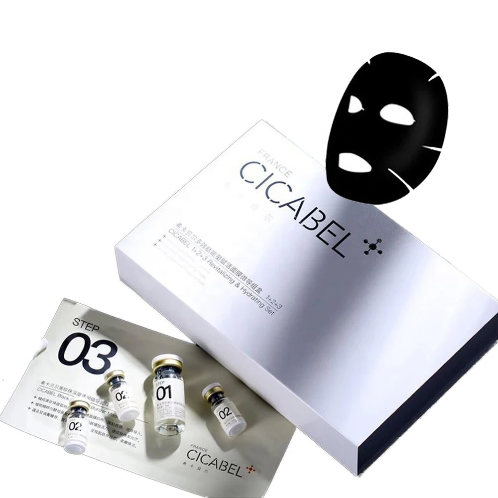 CICABEL skin care whitening EGF stem cells anti-aging serum collagen aloe vera moisturizing facial mask set