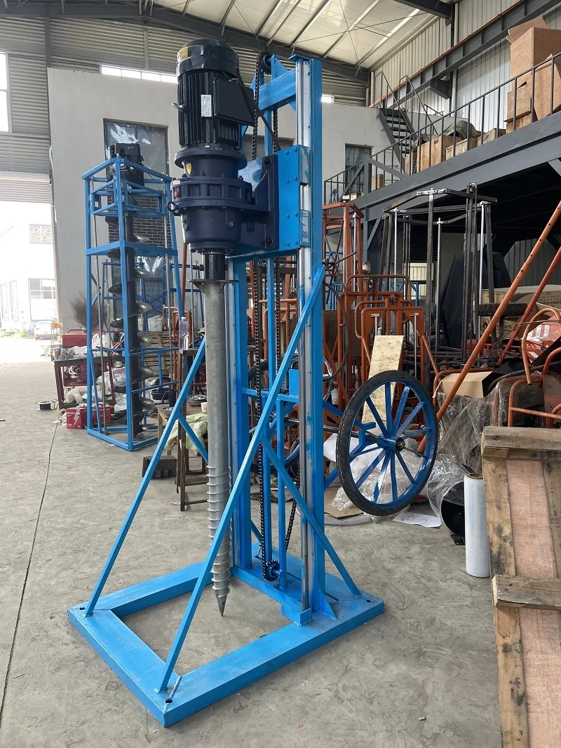 Electric 5.5kw  Post Hole Auger Sheet Solar Pile Driver, Electric Piling Machine